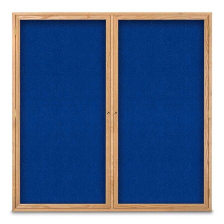 United Visual Products Sliding Door Indoor Enclosed Corkboard, 9 UV9029ACSH-WHITE-AMETHY